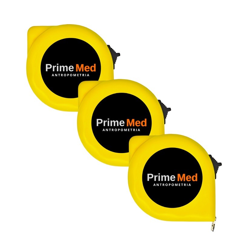Kit 3 Trenas Antropométrica Fita Métrica em Aço 2mts Prime Med