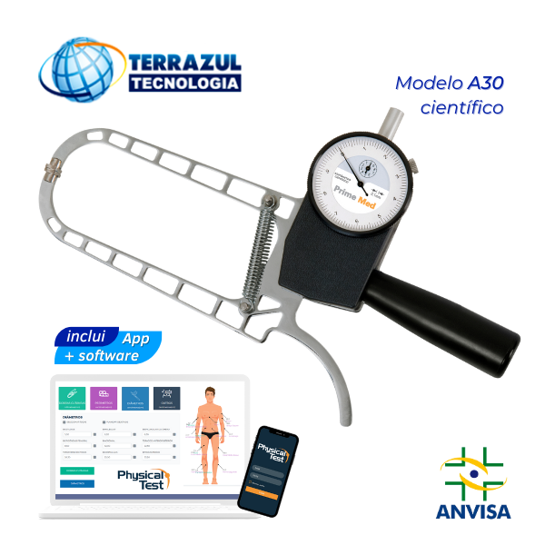 Adipometro Cientifico Prime Med A30 com Software Physical Test 8.0 e App/Web